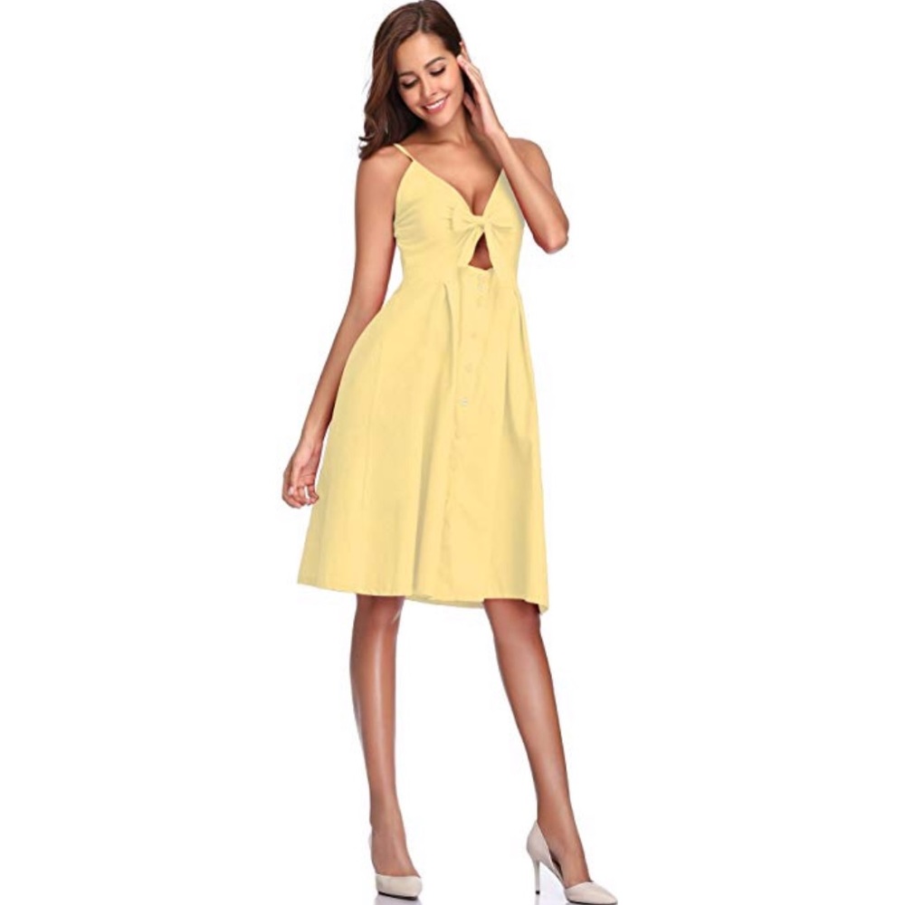 Magic Dancer Bow Tie Knot Knee Length Sunny Dress - Picture 2 of 5